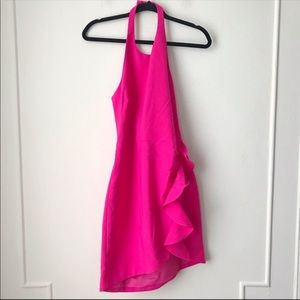 Likely stunning hot pink dress with ruffle detail NWT